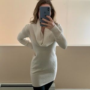 H&M Cream Cowl Neck Sweater Dress